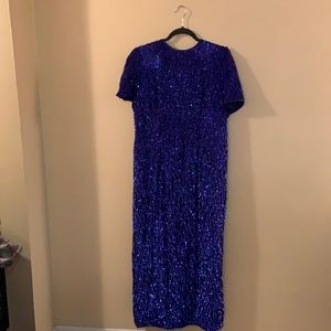 Beautiful blue sequin evening dress